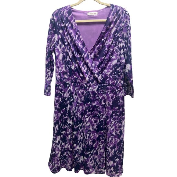 Coldwater Creek Lavender Fields Mesh Wrap Dress - Picture 2 of 6